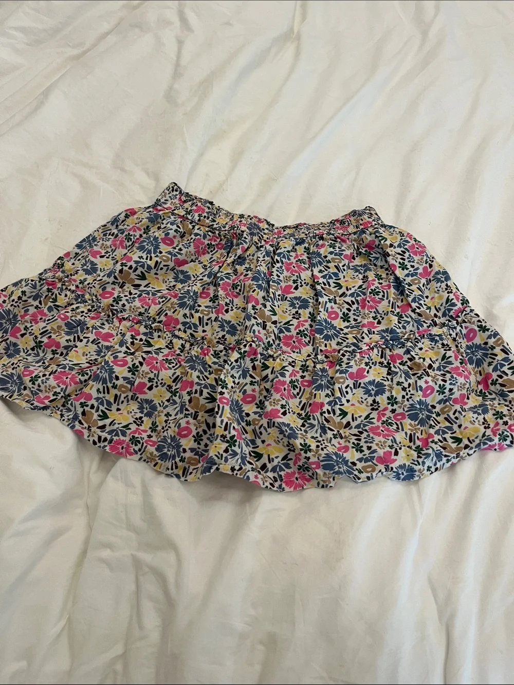 GAP Floral Ruffle Skort - Pink, Blue & Cream